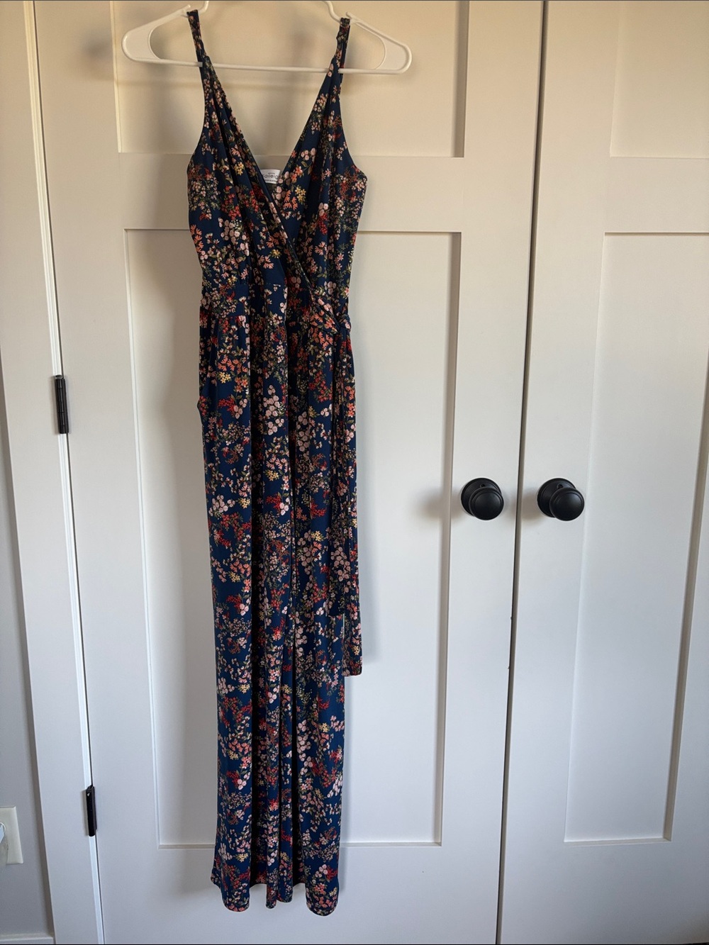 Kaileigh Navy Floral Wrap Jumpsuit